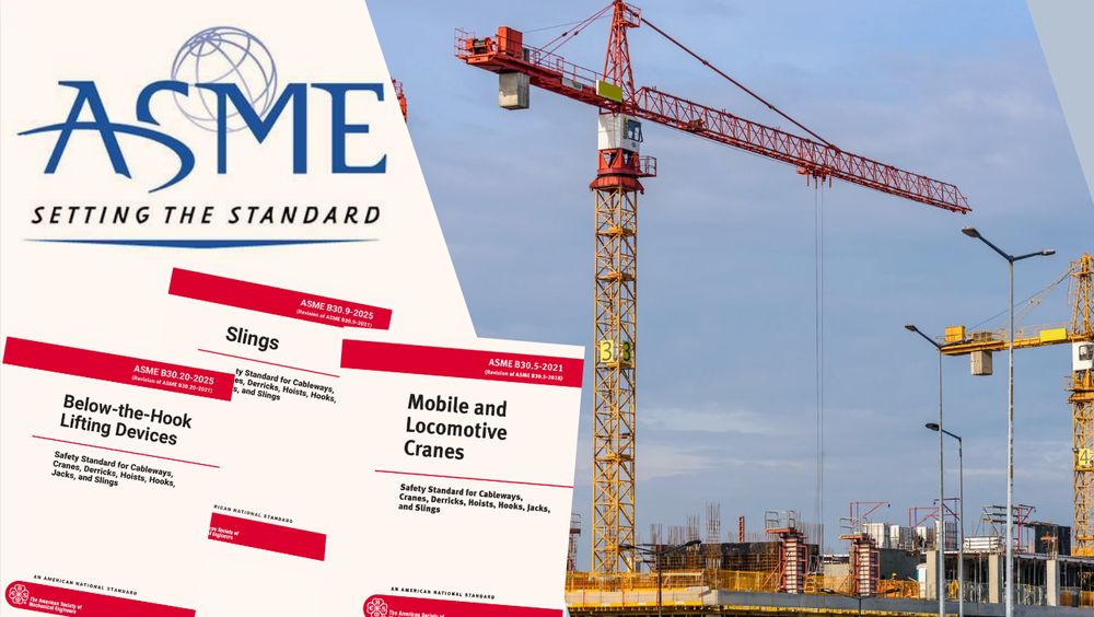 Volúmenes de la norma ASME B30 y grúa torre en obra